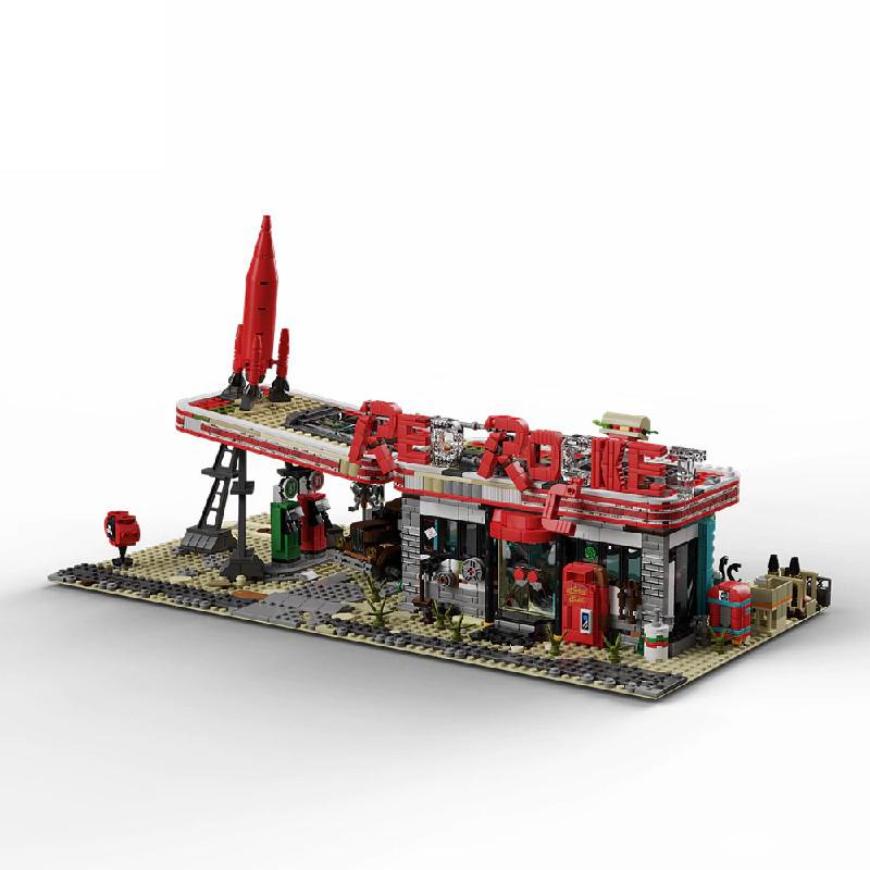2221PCS Game Doomsday Petrol Station Buildings Sets City Architecture Shop Modular Buildings Blocks Model Kit Toy Gift for Audlt with instruction