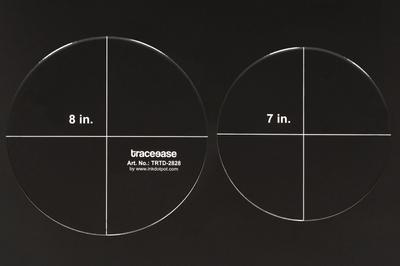 Traceease 2 Pcs Circular Geometric Stencil Templates 7" 8" Inches Ruler for DIY Geometric Measurements-- 1 8" Thick