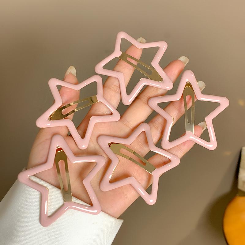 

5PCS/set Hair Clips Girls Black Red Fashion Hairpin For Women Autumn Winter Side Clips Bangs Clip Hair Accessories Headwear