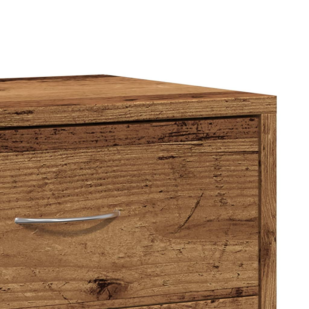 Nightstand with Rustic Wood Look 40 X 30 X 40 Cm Engineered Wood