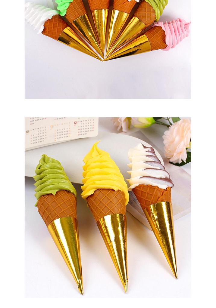 Grande Cono Gelato Decorativo Realistico Prop per Gelaterie e Espositori Bevande Fredde