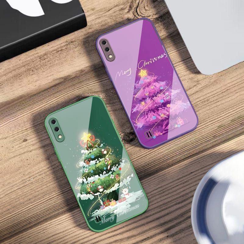 Decorated Christmas Tree For Samsung M02 12 Note 8 9 10 20 A 01 A02 A03 Core 04 05 06 10 12 13 14 15 A16 glass Ultra phone case