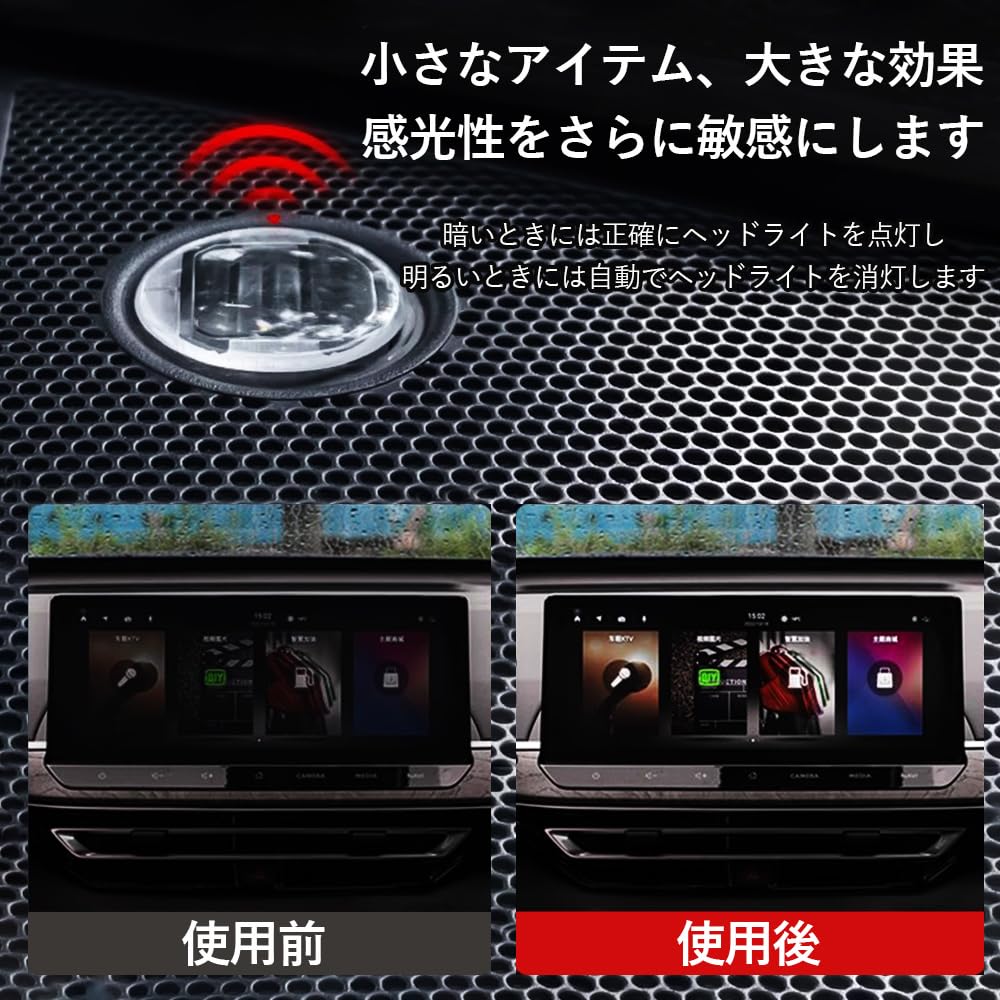 DFsucces Auto Light Sensor Cover, Universal, Translucent Cover, Clear Lens, Auto Dimming, For Sensors,