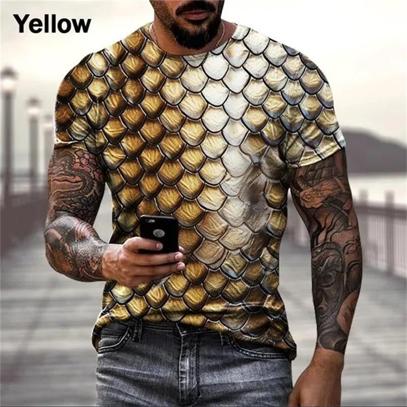3d Printed Snakeskin Graphic T Shirt For Men Funny Personality Cool T-shirt Top Short Sleeve Plus Size Men's T Shirt Streetwear