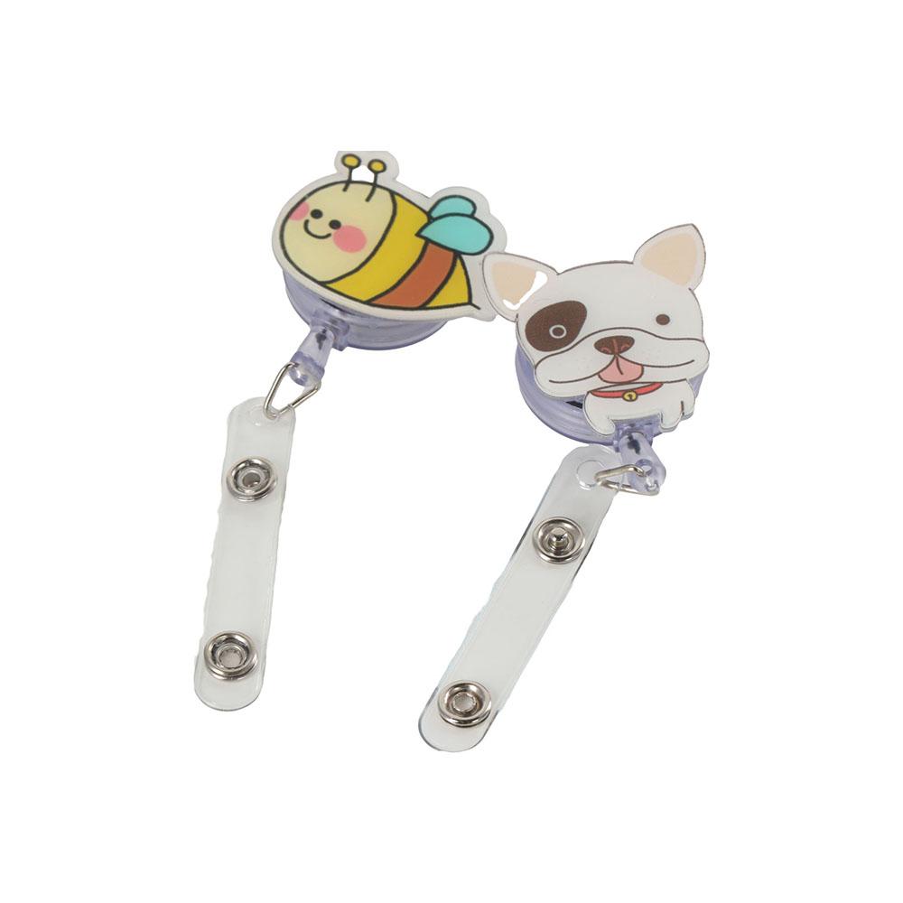 Cat Puppy Dog Badge Holder Retractable Easy Pull Buckle Cute Nurse Badge Reel  Doctor Students