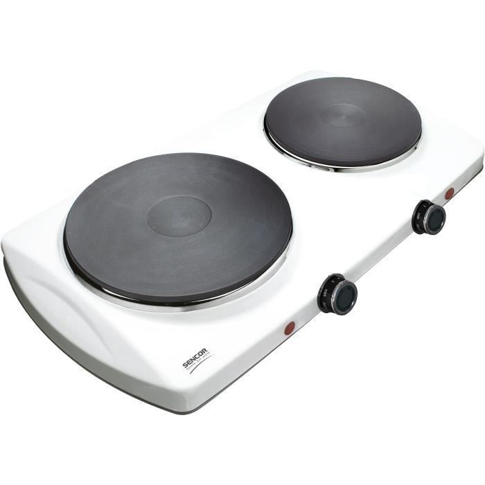 Plaque de cuisson électrique - SENCOR - SCP 2253WH-EUE4 - 2500 W - 2 foyers - Blanc