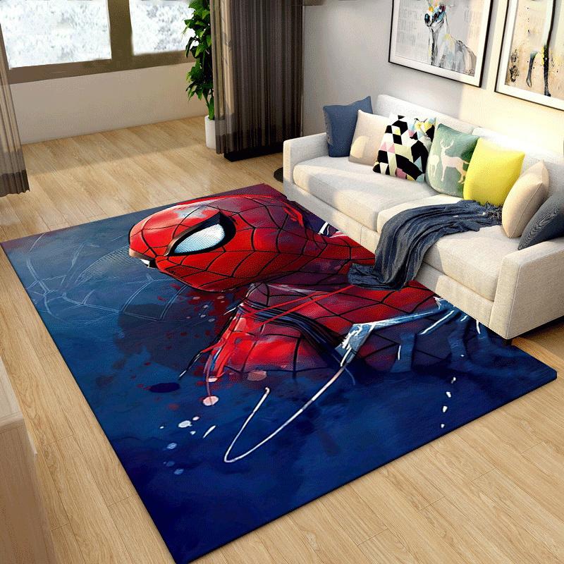 1pc Spider-Man Pattern Area Rug Soft Flannel Floor Mat for Living Room,Office,Bedroom and Carpet