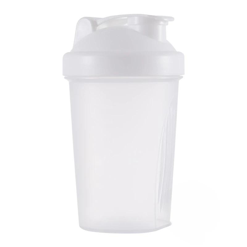 400ML Sport Shaker Bottle Plastic Whey Protein Powder Mixing Bottle with Stainless Ball for Workout Fitness Gym Outdoor Use