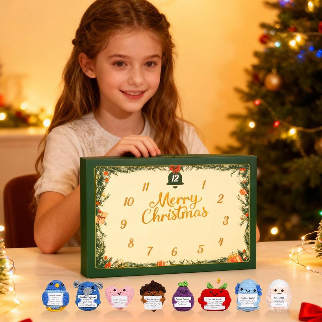 Christmas Countdown Cute 2D Acrylic Pendant Ornament 24 Days Handmade Positive Animals for Adults Kids Teens Women Holiday