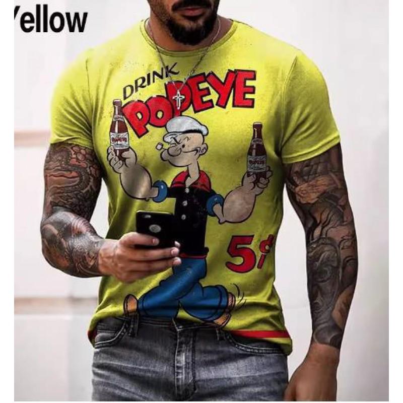 2026 Mens Streetwear Graphic Tee 3D Skull Print Loose Fit Crew Neck Short Sleeve Cotton T-Shirt