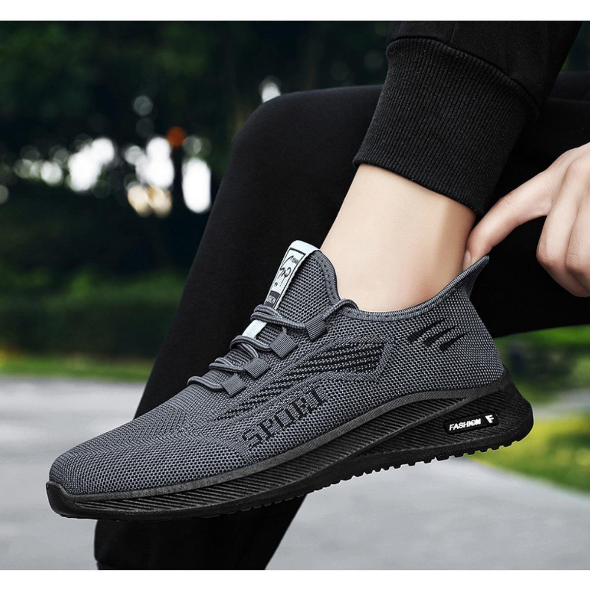 Спортивные мужские туфли дышащие повседневные туфли весна и осень новые плетеные туфли — фото 13