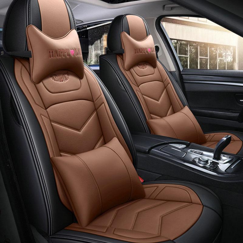 

Новый роскошный обновленный чехол из искусственной кожи, полный чехол на переднее сиденье, водостойкий, прочный, дышащий, универсальный защитный чехол на переднее сиденье (Только один чехол на сиденье) None кофейный