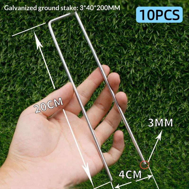 10 Pcs Heavy Duty Galvanized Steel Garden Stakes Rust Resistant Non Slip Washer For Securing Weed Barrier Turf