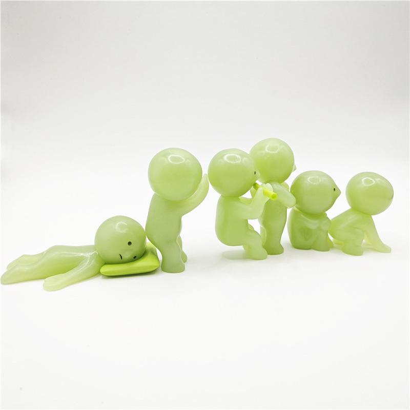 Oppgradert Versjon 6 Deler Smiski Life Series Lysende Dukke Blindboks Hjørnedekorasjon Skrivebordsmodell Juleleke Overraskelsesgave