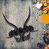 Halloweenská maska Maškarní maska Maska na půl obličeje Maska ďábla Maska pro Mardi Gras Maska pro karnevaly Strašidelná maska s rohy pro párty