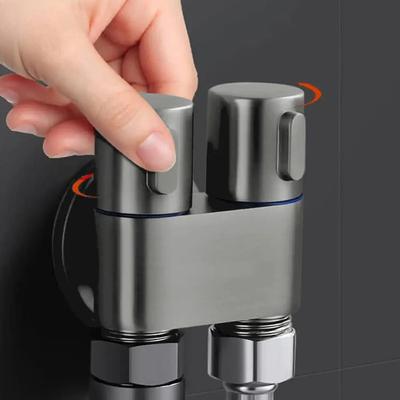 Zawór kątowy z podwójnym wyjściem ściennym, bidet, podwójne wyjście, akcesoria toaletowe, higieniczny prysznic, bidet, natrysk, głowica prysznicowa