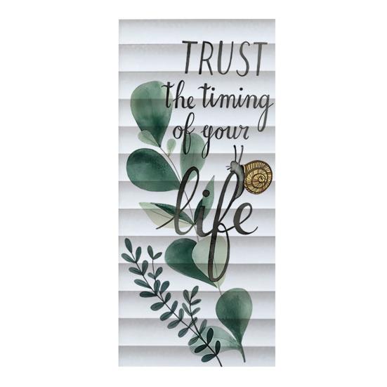 Reeded Glass Privacy Window Film Non Adhesive Frosted Sun Blocking Glass Cling Hanging Green Plants Decorative Sticker for Bathroom F