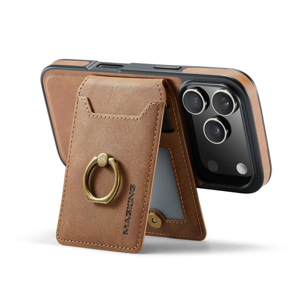 MAGKING K1 Series For iPhone 17 Pro Max Magnetic Case PC + TPU + PU Phone Cover with Card Holder