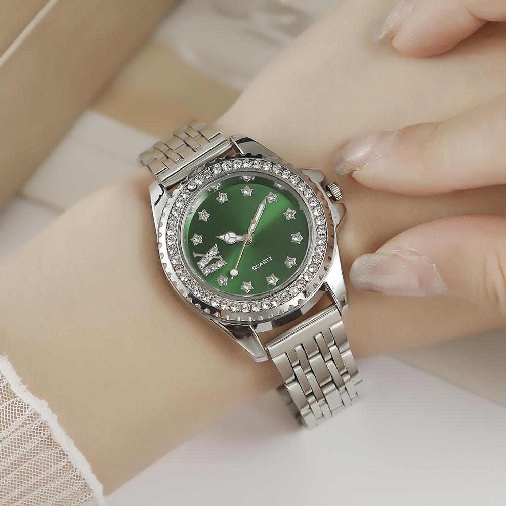 Diamond-Encrusted Women'S Watch Round Watch Not Waterproof Women'S Watch