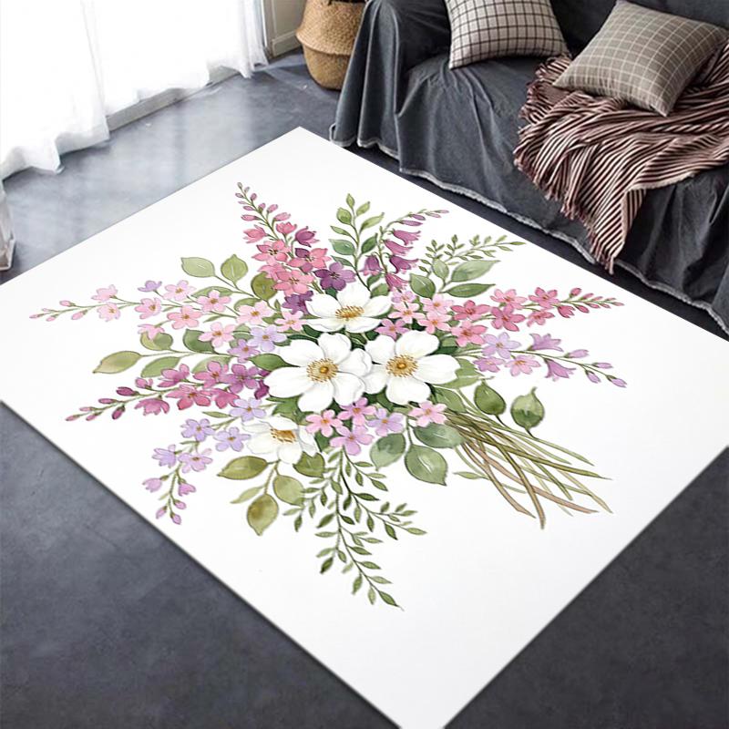 2025 New Flower Carpet Rug for Living Room Bedroom Home Sofa Decoration,Kids play Non-slip Floor Mat