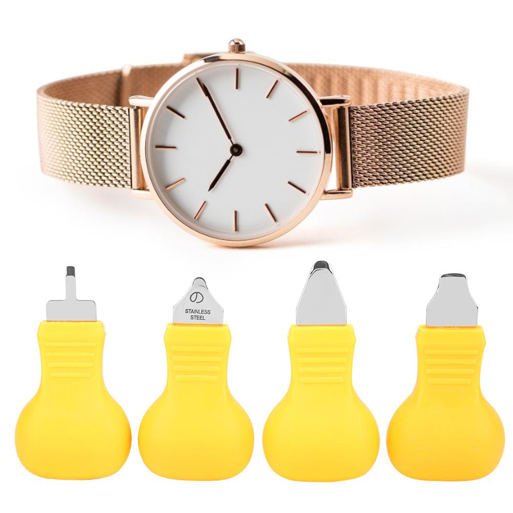 4pcs Stainless Steel Watch Pry Watch Case Remover Watch Repair Tool Accessory