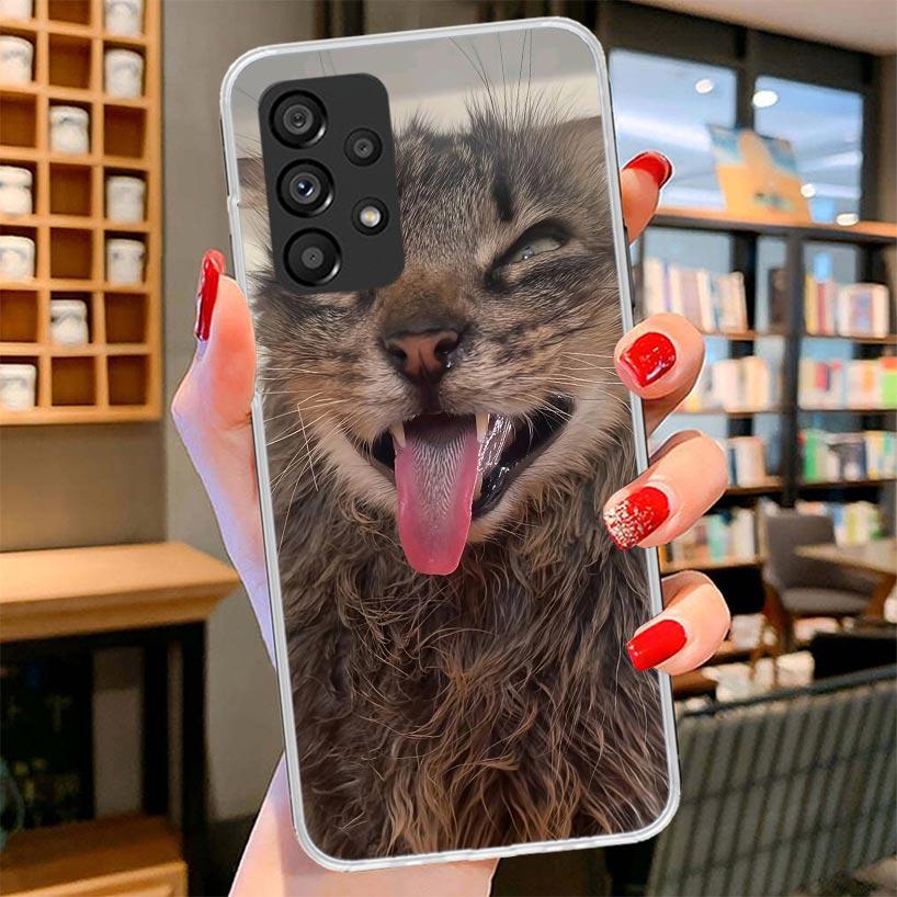 Pet Cat Funny Memes Phone Case For Samsung Galaxy A12 A22 A32 A52 A72 A02S Phone Case Note 20 Ultra 10 S10 Plus A51 A71 A50S A20