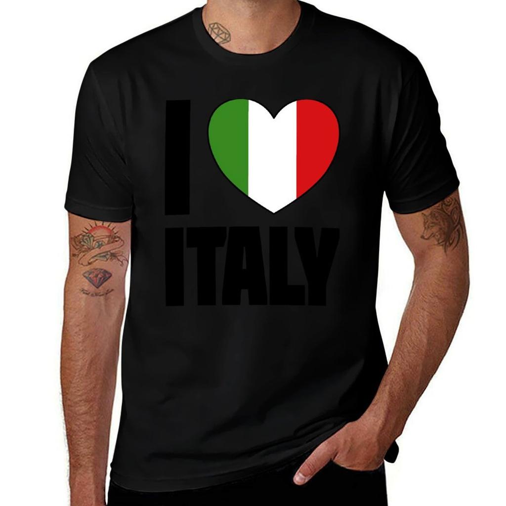I Love Italy I Heart Italy Heart TShirt Street Style Casual Tee Shirt