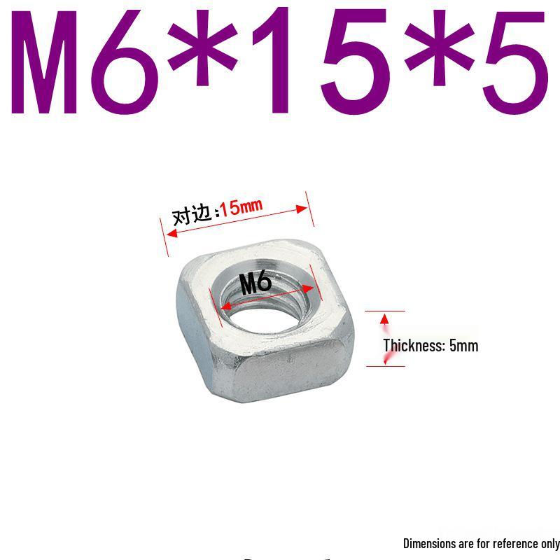 Galvanized Thin Square Nut Cap M4-M16