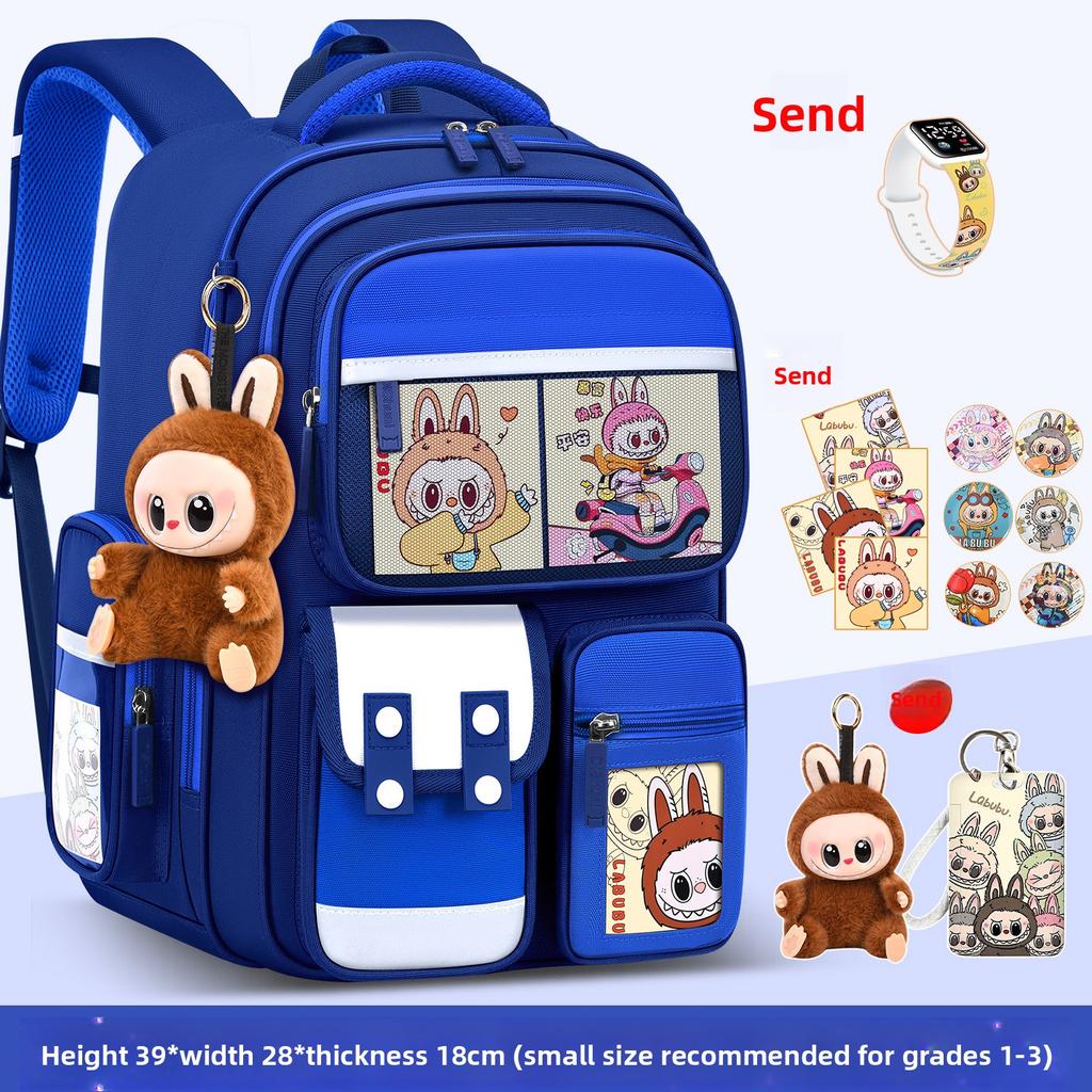 School Bag for Girls, Primary School Students, Grades One, Two, Three To Six, Boys, Light Children's Spine Care To Reduce The Burden