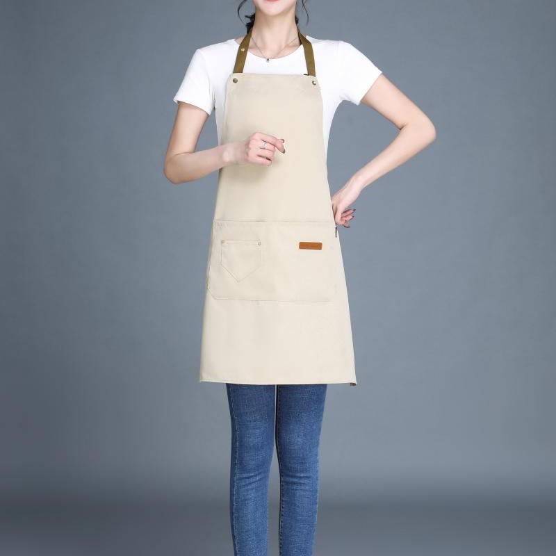 Adjustable Waterproof & Oil-proof Printed Apron with Logo and Text, Thickened Material, Stain-resistant, with Neck Strap.