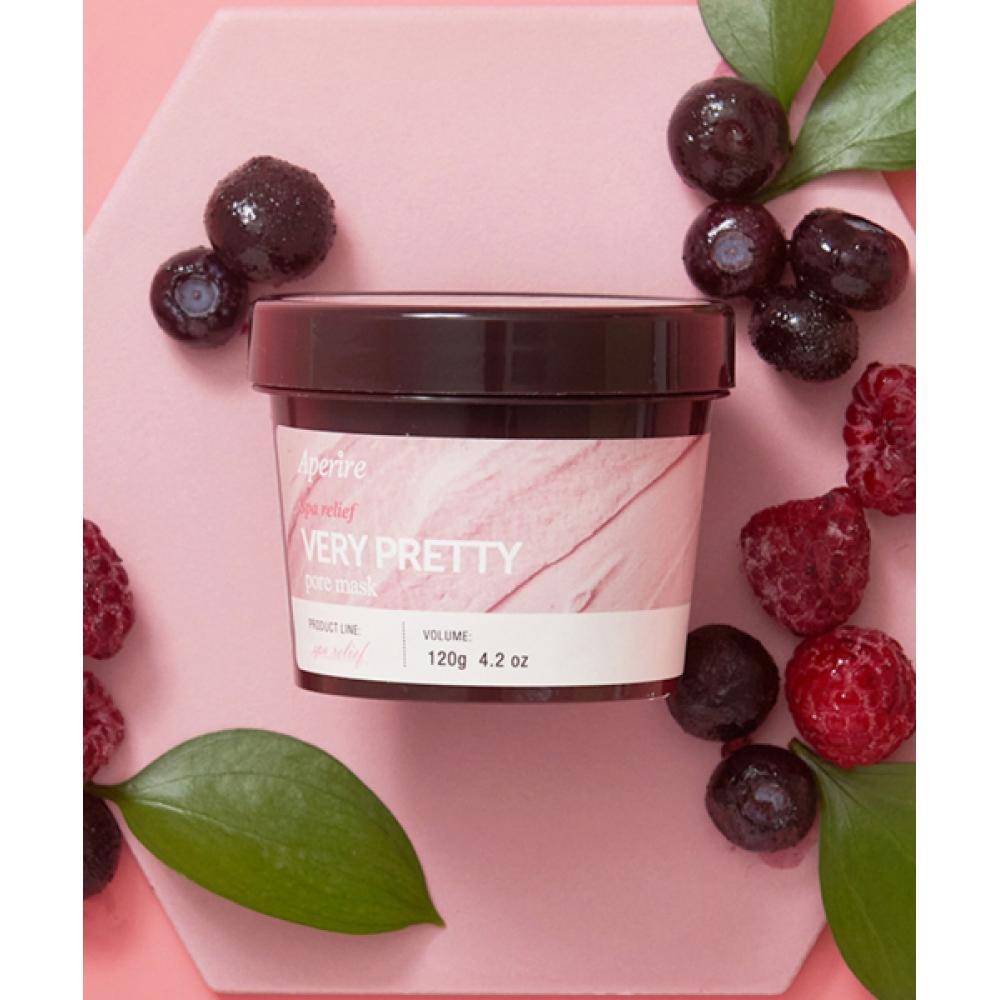 

Aperire Spa Relief Berry Pretty Soothing Pore Pack 120g Very Pretty Pack+Pack Brush