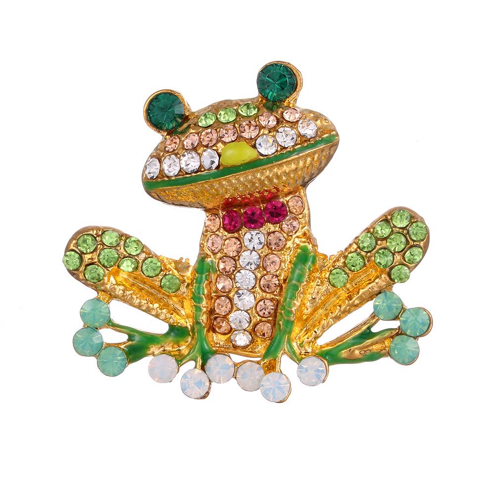 European Enamel Cartoon Frog Brooch