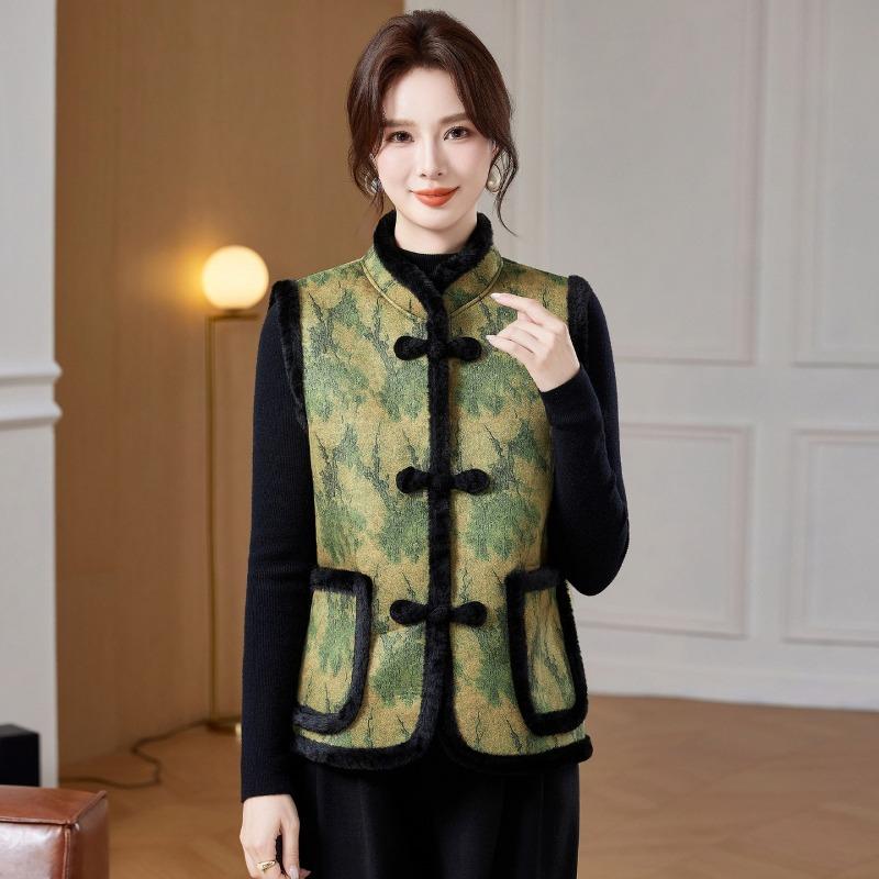 

Осенне-зимний бархатный теплый жилет, новый утолщенный жилет-куртка 5XL [recommended 150-80kg] зелёный