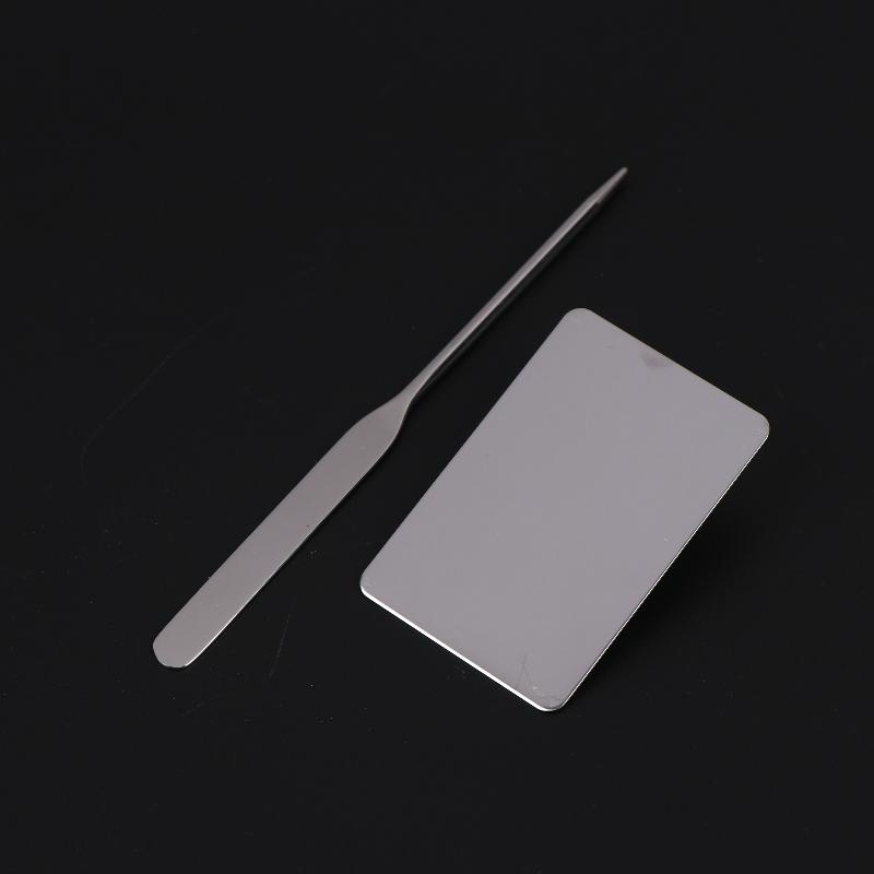 Premium Stainless Steel Makeup Palette 2Pcs Set with Rod Smooth Surface for Personal Daily Cosmetic Mixing