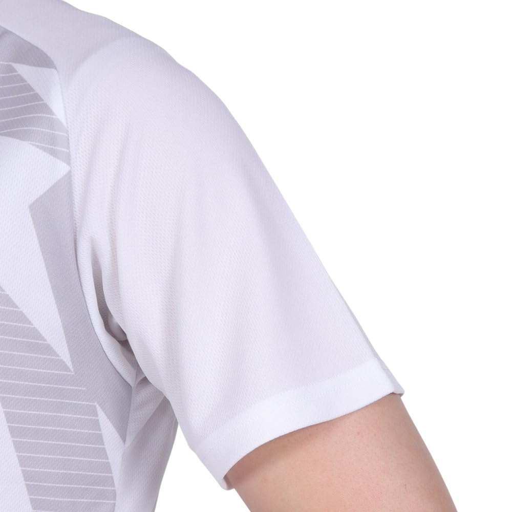 Practice Short Dynamotion Size S Tennis/Badminton Shirt, Sleeve, Moisture-Wicking, Quick-Drying, Fit, Unisex, White, (62JAB012)