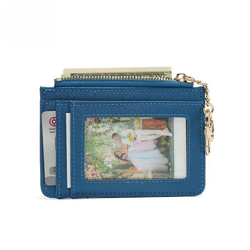 Ultra-Thin Anti-Theft Zipper Card Holder Wallet - Portable & Secure.