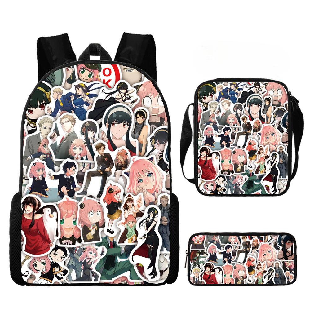Amazon Spion SPY x FAMILY Spielhaus Anime Zubehör Studentenrucksack Umhängetasche Federmäppchen Dreiteiliges Set Oxford-Stoff