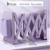 Retractable Bookend with Pen Holder - Foldable Desktop Bookshelf and Divider