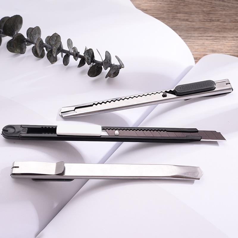 1PC Small Stainless Steel Utility Knife Portable Detachable Office Supply Metal Paper Knife Student Stationery Hand Tool Knife