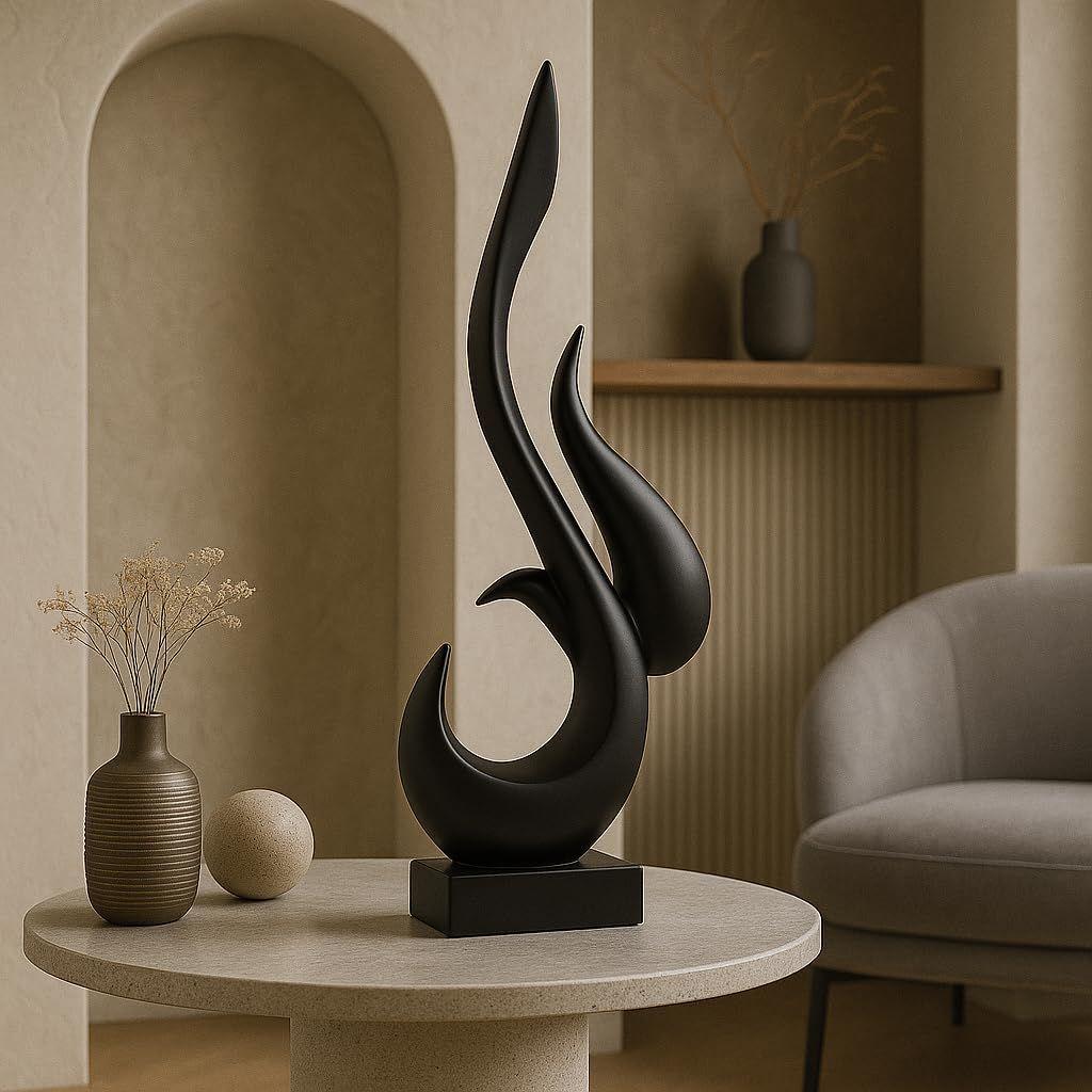 Domácí dekorace Tvar ohně Stolní dekorace Matný povrch Keramické figurky - (Černá),