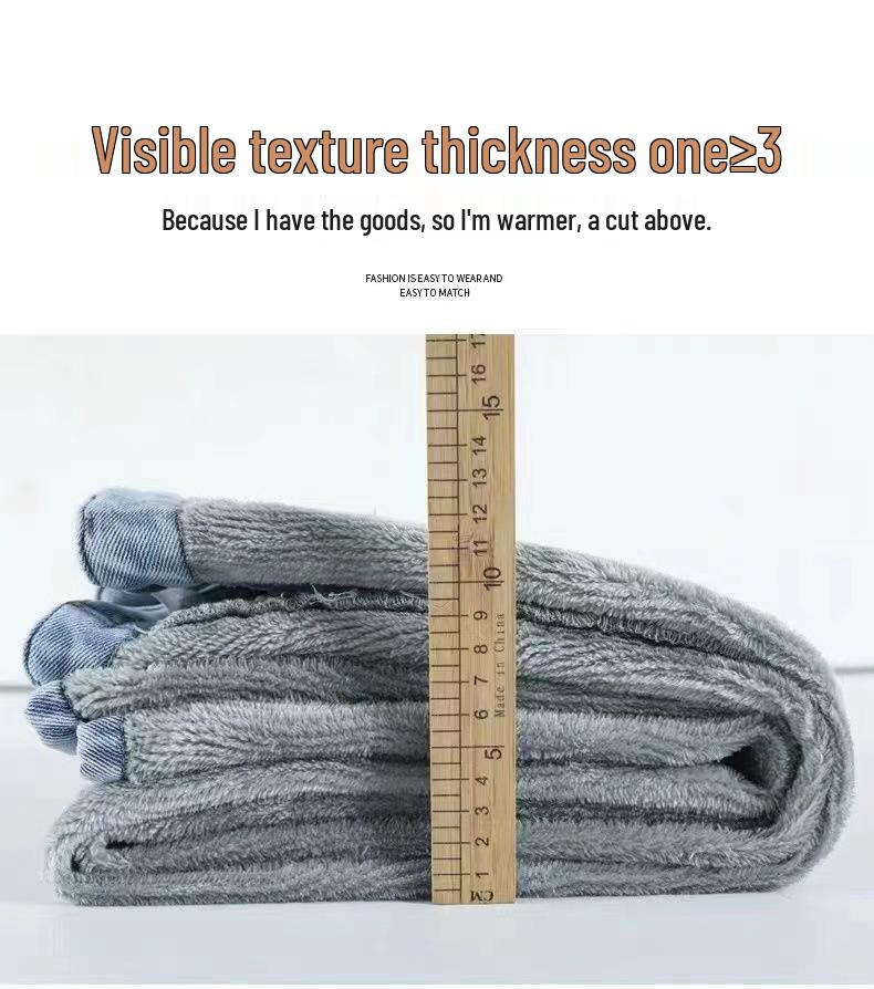 Women's 2023 Winter High-Waist Wide-Leg Jeans: Warm, Thick, Straight-Leg, Slimming Velvet Trousers.