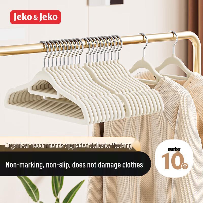 JEKO&JEKO Flocked Non-Slip Clothes Hangers (10-Pack)