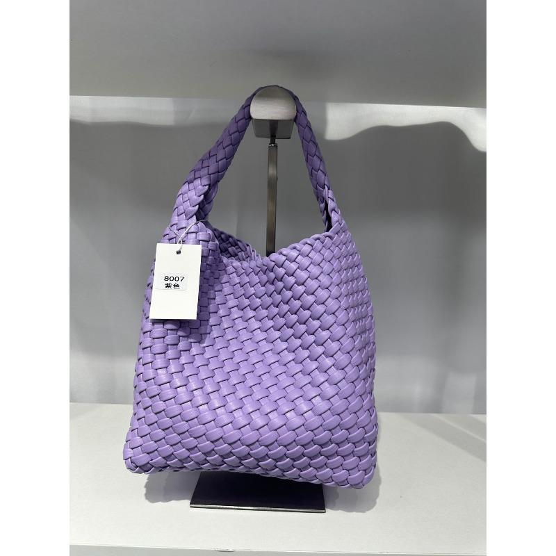 Nischen-Webtasche Sommer einfarbig Gemüsekorb tragbare Mutter-Kind-Tasche lässige Retro-Umhängetasche
