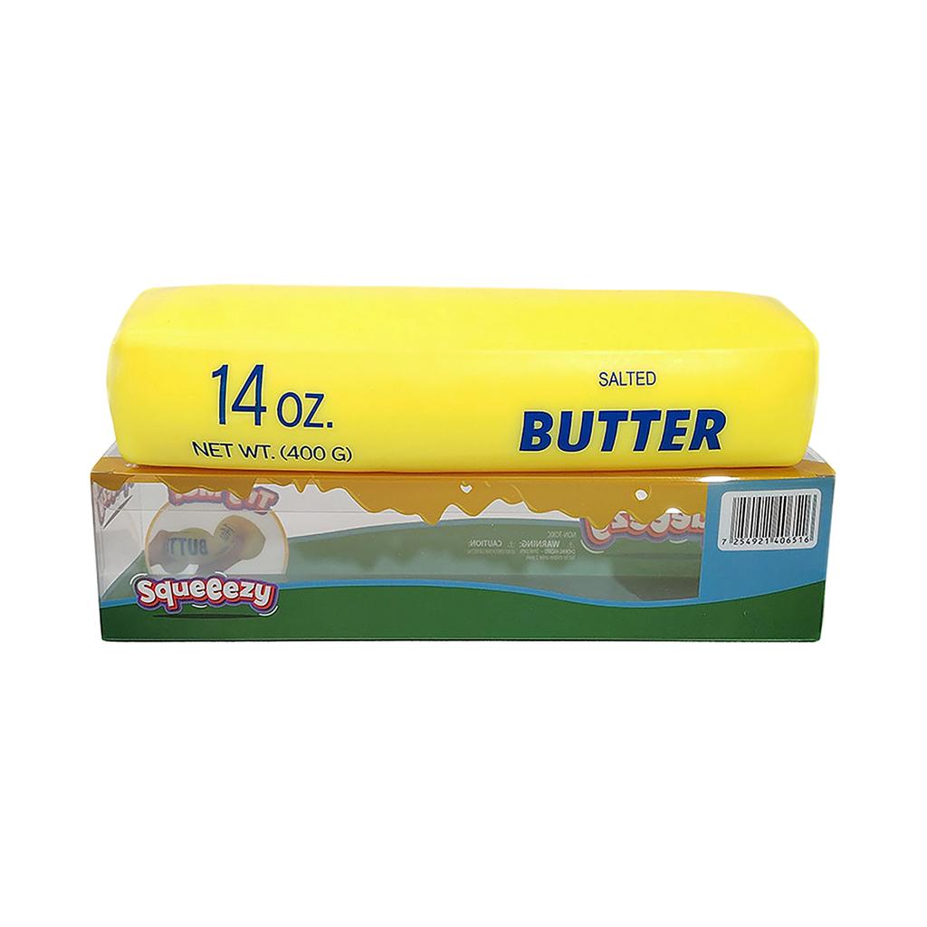 Squeeze Toy 24cm Soft PVC Food Replica Squeezable Butter Stick Stress Relief Sensory Toy with Packaging Box