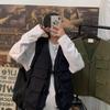 Herren Retro Japanische Streetwear Multi-Taschen Arbeitsweste, Lässige Lockere Passform, Ärmellos Nationaler Tide-Stil.