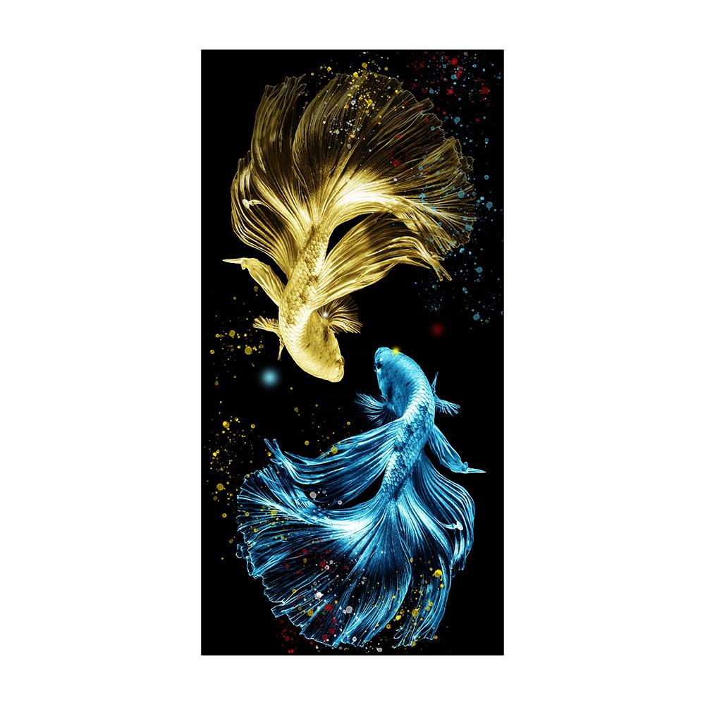 

Абстрактный плакат с животными, красочная картина на холсте с удачными карпами кои, роскошный домашний декор для гостиной, настенный принт в китайском стиле 50x100cm NoFrame