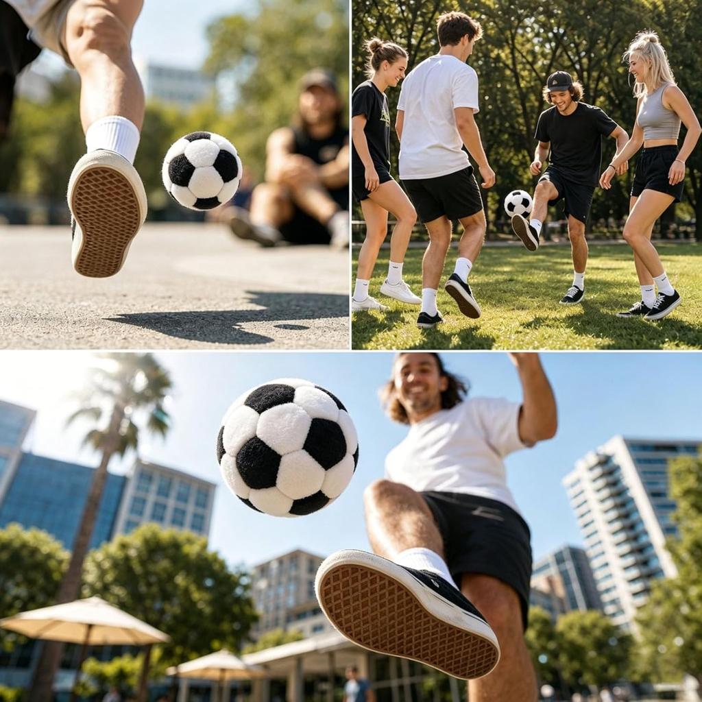 6 Pack Soccer Footbags Assorted Color Foot Bag Set Football Sandbags Soft Juggling Balls for Beginners, Outdoor Party Games
