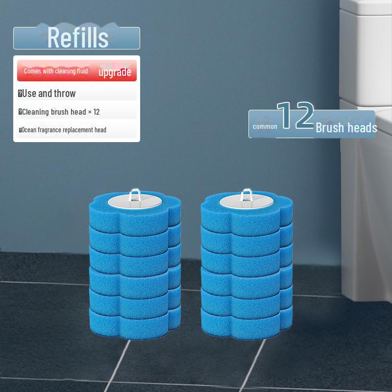 

Одноразовый настенный туалетный ершик для легкой замены и очистки без мытья 12pcs синий