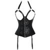 Corset Steampunk en Faux cuir pour femmes, Bustier Punk Rock, surbuste à boucle, Basque avec string
