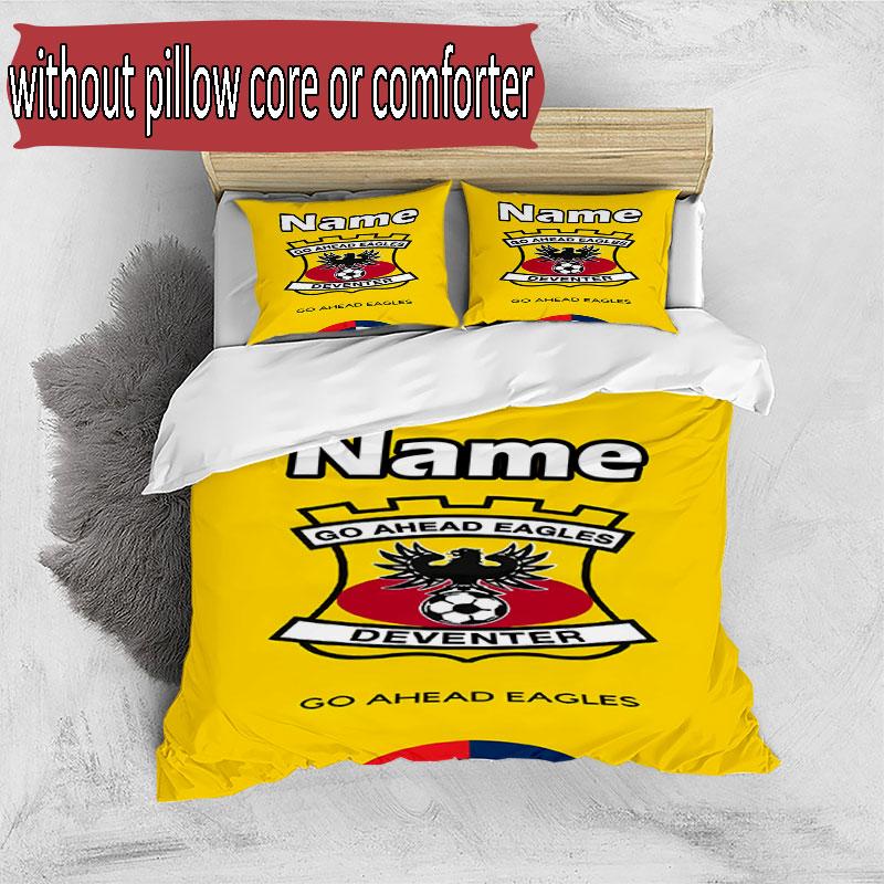 3pcs Duvet Cover Set (1*Duvet Cover + 2*Pillowcase, Without Core), Custom Name Go Ahead Eagles Pattern Bedding Set, Home Bedroom Decor Gift